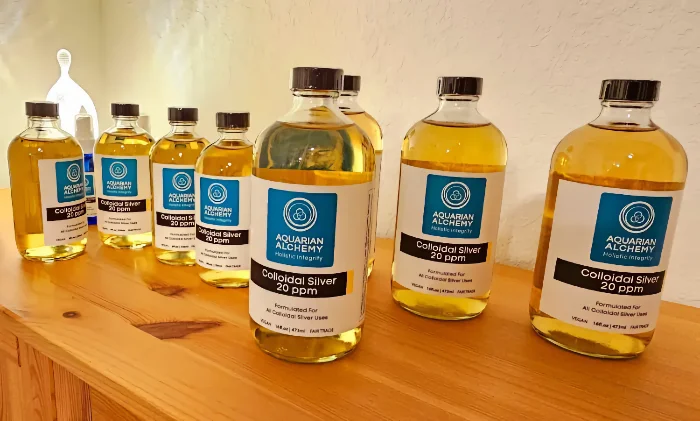 Colloidal silver bottles